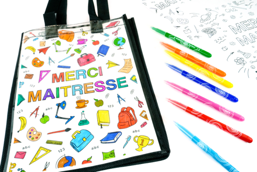 bolsa para personalizar regalo maestra - Manualidades y regalos para maestras, maestros,  niñeras... - 10doigts.fr