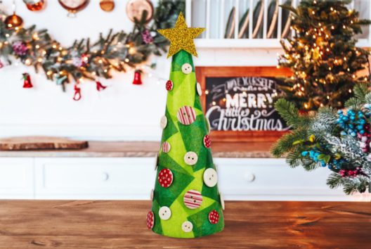 cono de Navidad de poliestireno diseño - Actividades manuales mesas de fiestas - 10doigts.fr