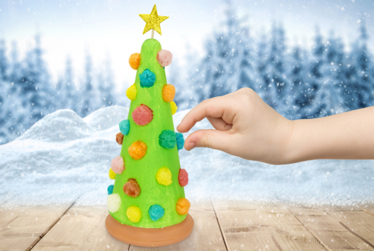 Manualidad árbol de navidad copo maíz niños playmais - Actividades manuales bricolajes de Navidad - 10doigts.fr