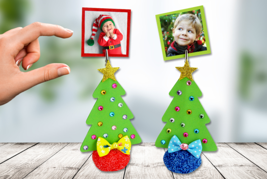 Christmas Tree Photo Holder - 1 - Kids Crafts Activities - 10doigts.com - Handicrafts Activities - 10doigts.fr