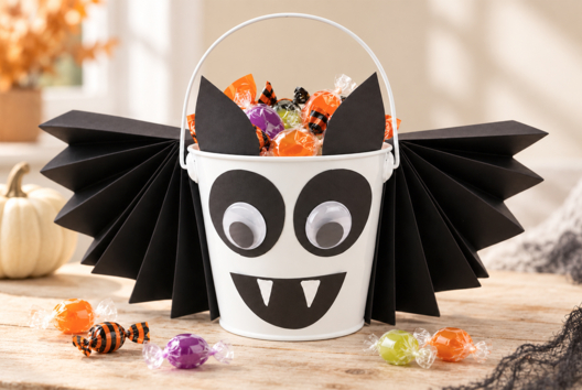 cubeta de caramelos Halloween murciélago - Manualidades para Halloween - 10doigts.fr