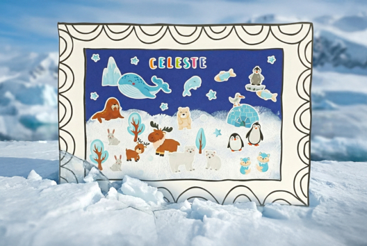 Balloon Painting and Stickers: The Ice Floe - 1 - Kids Crafts Winter - 10doigts.com - Kids Crafts Winter - 10doigts.fr