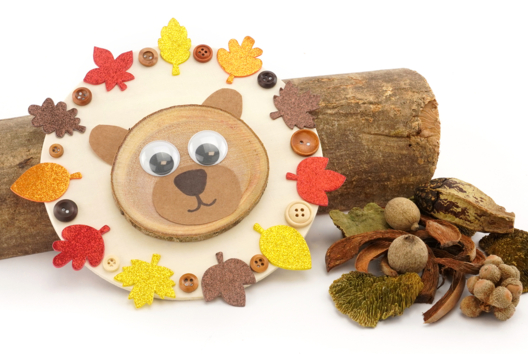 cuadro oso otoño DIY niños - Actividades manuales Otoño - 10doigts.fr