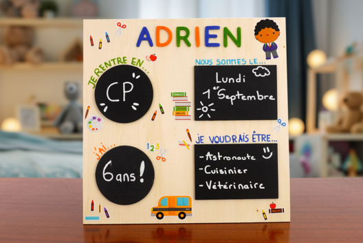 Personalized Back-to-School Sign - 1 - Kids Crafts Activities - 10doigts.com - Handicrafts Activities - 10doigts.fr