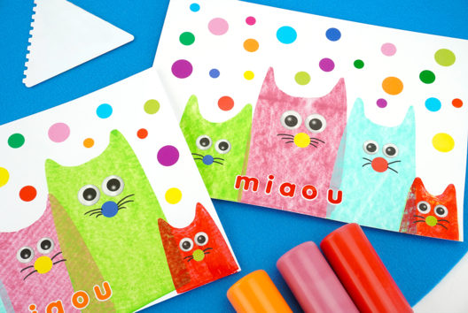 Raclette Painting: Cute Kittens - 3 - Animal Crafts: Our Creative Ideas for Children - 10doigts.com - Animal Crafts: Our Creative Ideas for Children - 10doigts.fr - 2