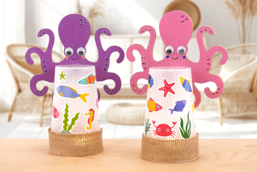luz nocturna lámpara niños océano mar pulpo peces - Actividades manuales océano: sumérgete en un universo creativo y sensorial - 10doigts.fr