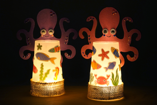 luz nocturna peces niños - Actividades manuales océano: sumérgete en un universo creativo y sensorial - 10doigts.fr - 2