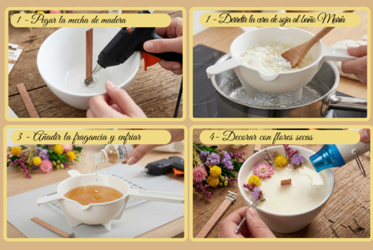 étapes tuto bougie - Actividades manuales para hacer sus velas y jabones - 10doigts.fr - 2