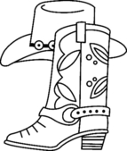 Boot and Hat 01 - Coloriages - 10doigts.fr