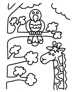 Giraffe and bird - 10doigts.fr