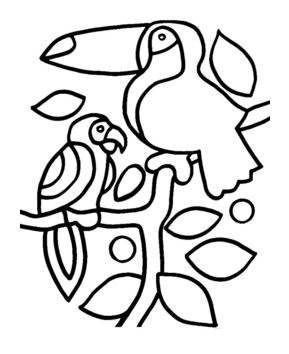 Tucán y loro 001 - 10doigts.fr