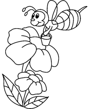 Flowers and Bee 01 - 10doigts.fr