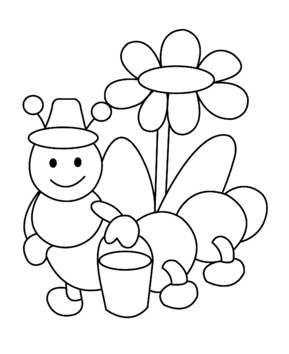 Flowers and Caterpillar 01 - 10doigts.fr