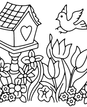 Flores y pájaro 02 - 10doigts.fr