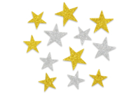 72 Estrellas adhesivas de espuma de goma oro, plata brillante - Gomets y pegatinas Navidad - 10doigts.fr
