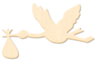 Natural Wooden Stork - 0 - Wooden Shapes - 10doigts.com - Wooden Shapes - 10doigts.fr