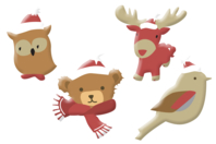 animales de navidad de madera - Deco de madera pintada - 10doigts.fr