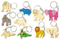 Wooden Keychains "Savannah Animals" - 5 Pieces - 1 - Keychains - 10doigts.com - Keychains - 10doigts.fr