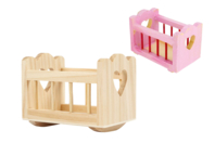 Mini Wooden Cradle - 1 - Miniature Universe: Dollhouse and Miniatures - 10doigts.com - Miniature Universe: Dollhouse and Miniatures - 10doigts.fr