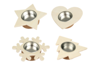 Wood Candle Holders - Shapes of Your Choice - 1 - Wood Candle Holders - 10doigts.com - Wood Candle Holders - 10doigts.fr