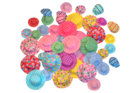 Mini patterned hats - 50 pieces - 1 - Stick-on Decorations - 10doigts.com - Stick-on Decorations - 10doigts.fr