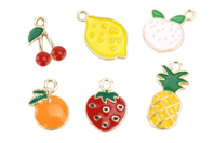 Gold Metal Fruit Charms - 6 Pieces - 1 - Charms, Pendants - 10doigts.com - Charms, Pendants - 10doigts.fr