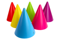 Colored Cardboard Cones, Bright Colors - 6 Pieces - 1 - DIY Costumes - 10doigts.com - DIY Costumes - 10doigts.fr
