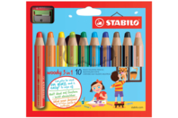 WOODY 3-in-1 Colored Pencils - 10 Pieces - 1 - Colored Pencils - 10doigts.com - Colored Pencils - 10doigts.fr