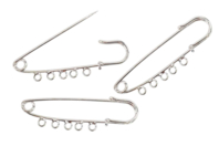 Silver Safety Pins with Rings - 3 Pieces - 1 - Brooches - 10doigts.com - Brooches - 10doigts.fr
