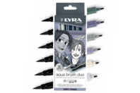 Lyra Aqua Brush Duo Markers, 6 Shades of Grey - Alcohol Markers - 10doigts.fr
