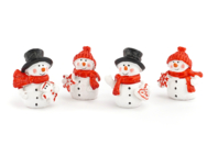 Resin Snowmen - 4 Pieces - 1 - Small Christmas Decorations - 10doigts.com - Small Christmas Decorations - 10doigts.fr