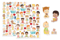 Baby Stickers - (2 sheets) - 1 - Baby Stickers - 10doigts.com - Baby Stickers - 10doigts.fr