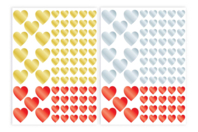 Gomets corazones metalizados -  150 pcs - Pegatinas Corazones - 10doigts.fr