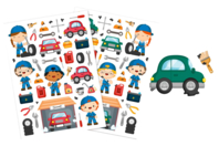 Gomets garage - 78 pcs - Gomets Transportes y Oficios - 10doigts.fr