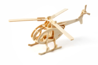 3D Natural Wood Helicopter Kit - 1 - Wood Models - 10doigts.com - Wood Models - 10doigts.fr