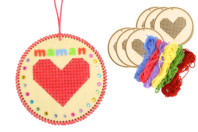 Embroidered Hearts Kit - 6 Pieces - 1 - Sewing Kits - 10doigts.com - Sewing Kits - 10doigts.fr