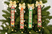 Christmas Hanging Decorations Kit with Wooden Letters - 4 pcs - 1 - Christmas Creative Kits for Children - 10doigts.com - Christmas Creative Kits for Children - 10doigts.fr