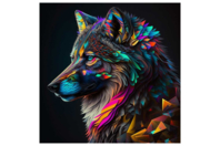 Kit de pintura de diamantes, lobo, 30x30 cm - Pintura de Diamantes: Kit completo - 10doigts.fr