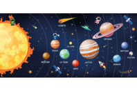 Kit gommettes "Système solaire" et fresque géante - Ready-to-use Kits - 10doigts.fr