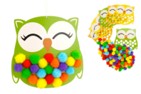 Pom Pom Owl Kit - 6 Pieces - 1 - Creative Autumn Kits - 10doigts.com - Creative Autumn Kits - 10doigts.fr