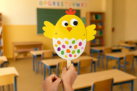 la marioneta pollito - Kits creativos de Pascua - 10doigts.fr