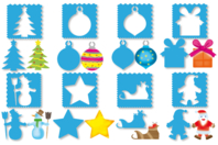 Stencils + Christmas Silhouettes - 8 Stencils - 0 - Party Stencils - 10doigts.com - Party Stencils - 10doigts.fr