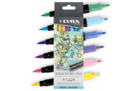 Lyra Aqua Brush Duo, 6 pastel colours - Brush markers: precision and flexibility for drawing - 10doigts.fr