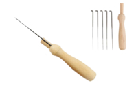 Wooden Handle + 5 Felting Needles - 1 - Felting, carded wool - 10doigts.com - Felting, carded wool - 10doigts.fr