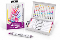 Graph'it Brush Manga Shojo Alcohol Markers - 12 Colors - Alcohol Markers - 10doigts.fr