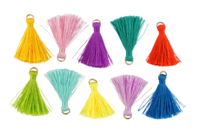 Mini pompones con anillo - 10 piezas - Pompones para manualidades creativas - 10doigts.fr