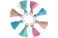 Pastel Mini Pom Poms on Rings - 8 Pieces - 1 - Pastel Theme - 10doigts.com - Pastel Theme - 10doigts.fr