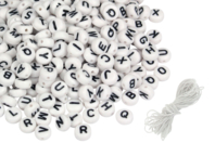 Abalorios letras negro y blanco - Abalorios mensajes - 10doigts.fr