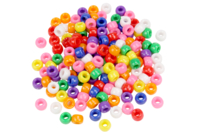 Opaque Large Hole Beads - 160 Beads - 1 - Plastic Beads - 10doigts.com - Plastic Beads - 10doigts.fr