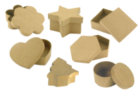 Paper Mâché Boxes - 1 - Cardboard Boxes and Baskets - 10doigts.com - Cardboard Boxes and Baskets - 10doigts.fr